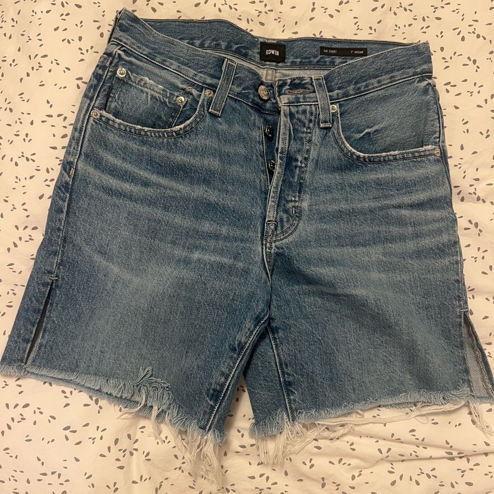 Edwin Blue Denim Shorts